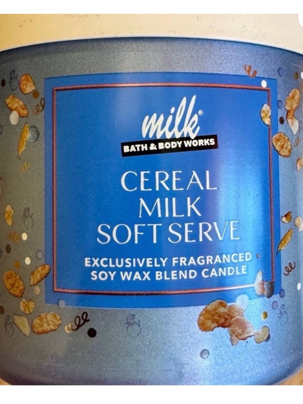 Bath & Body Works Blue Cereal Milk Soft Serve Soy Wax Candle